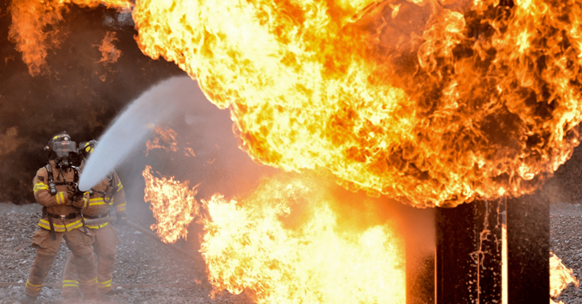 HOLIDAY FIRE SAFETY.fw Firefighters putting out fire image